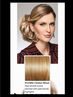 🆕 Aperitif Clip In Hair Piece by Raquel Welch | Updo Wig - R14/88H Golden Wheat